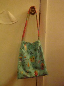 I love this fabric - little birds and birdhouses and viney branches.