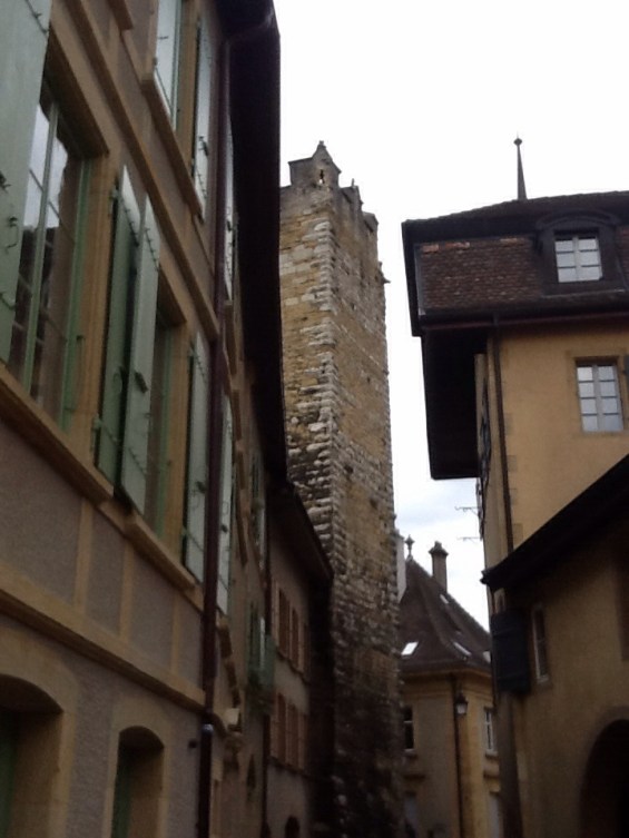The Prison Tower. Built circa 1100 it help prisoners until 1848.  And given that the cells were the same height as an office cubical and had no windows it made a great deterrent to crime.
