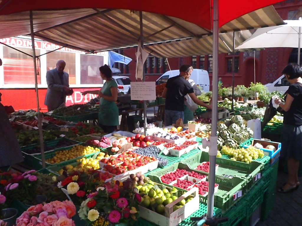 One of the stalls selling gorgeous, fresh fruit and veg.