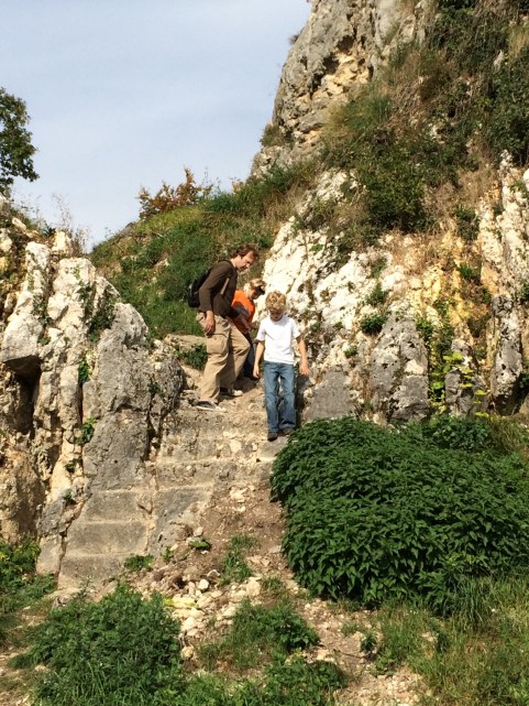 A stairway to who knows. I asked the kids where they went they said "nowhere." But H said they saw tigers. 