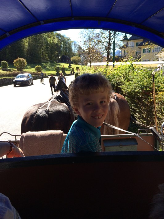 We took a horse-drawn carriage up to the castles. 