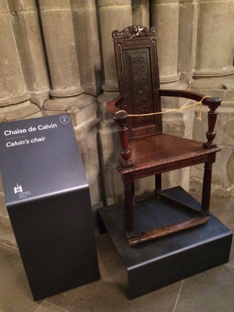 Calvin's chair is in the Cathedral.  