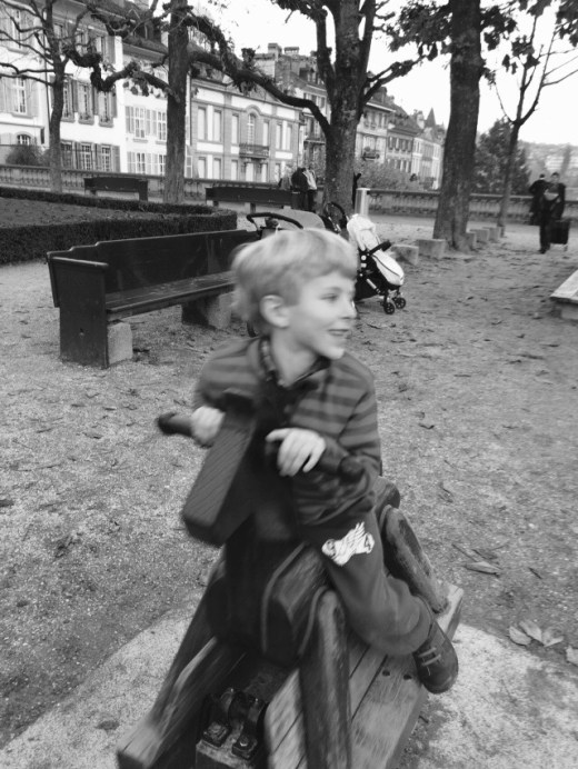 H on his favorite horse.