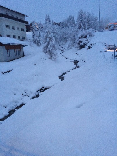 A pretty little creek that runs through the middle of town. It wasn't frozen over at all!