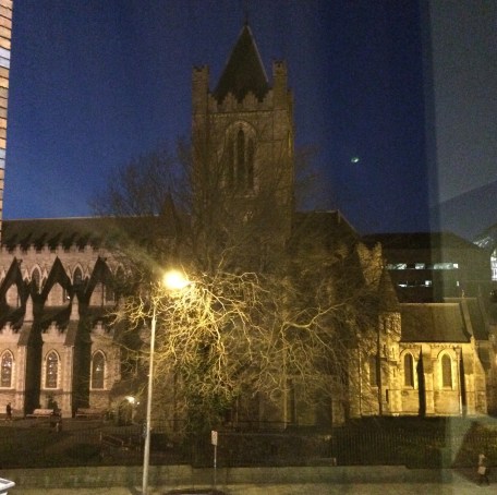 Our view of Christchurch Cathedral from our hotel room.