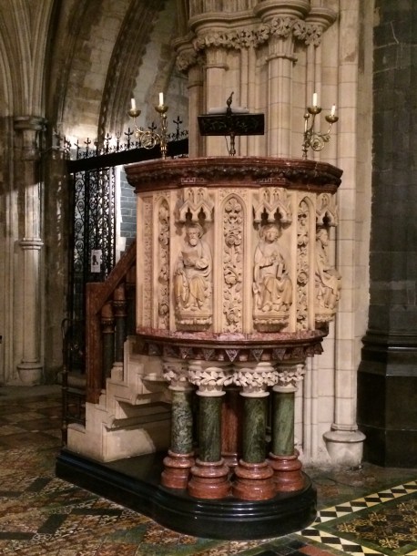 The pulpit.  It's one of the more ornately carved that I have seen in our travels.